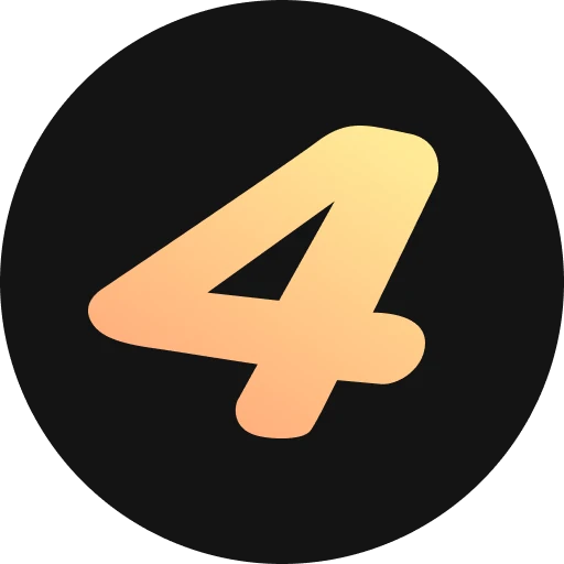 Черная иконка с желтой цифрой 4. Скачайте приложение Bet4Win